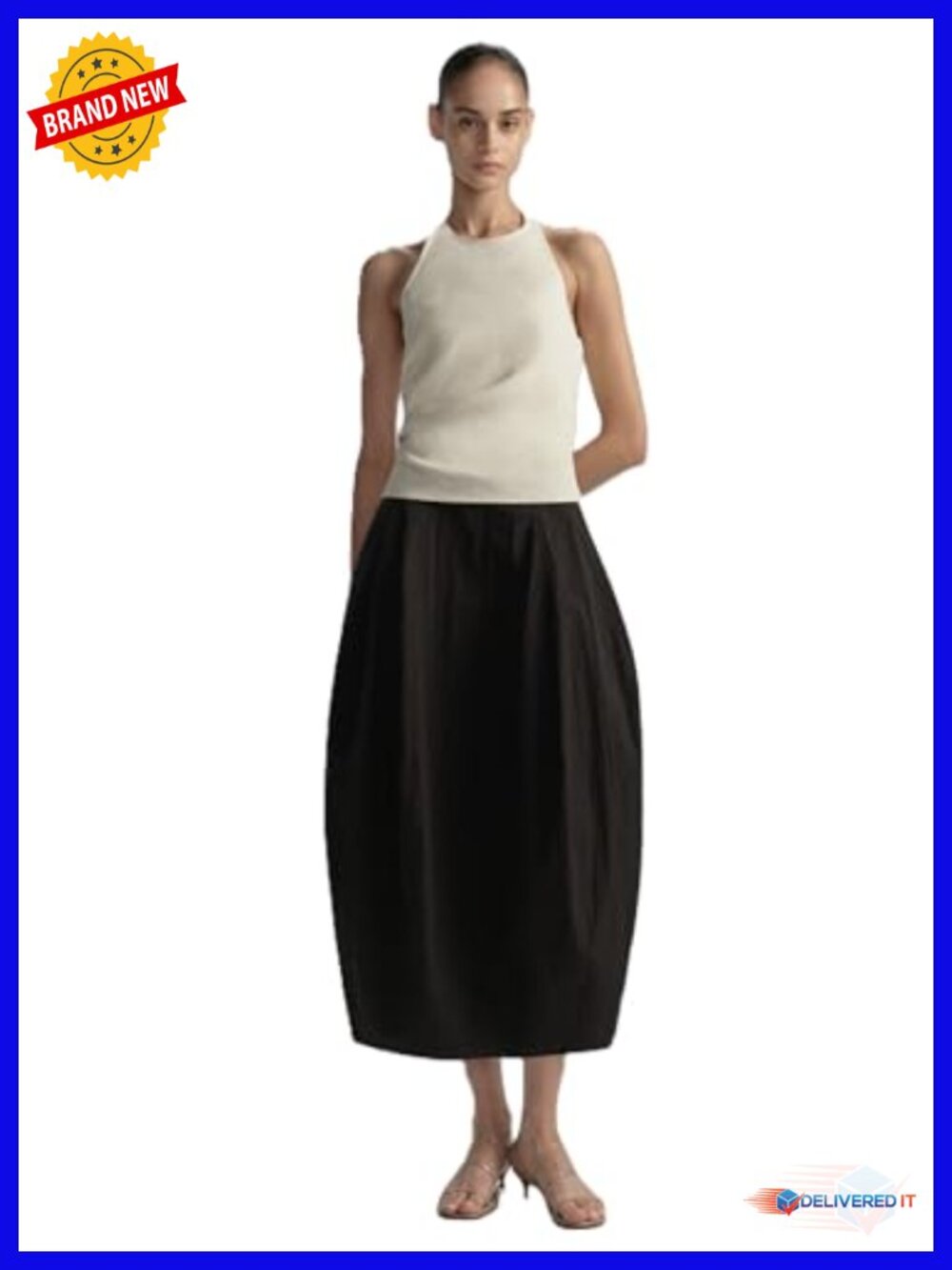Sleeveless Halter Top with Open Back in Linen Blend